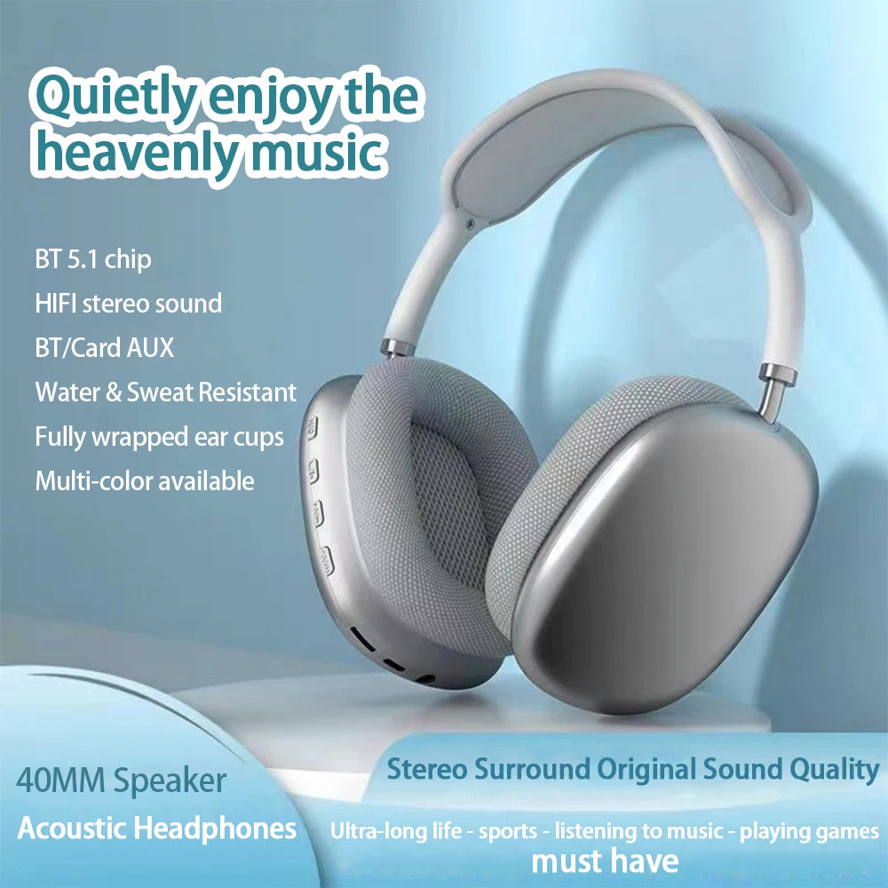 P9 Wireless Bluetooth Headset – Noise-Cancelling Sports & Gaming Earbuds with Mic