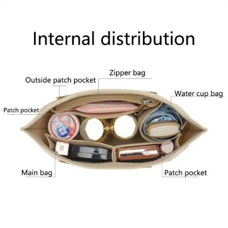 Felt Insert Bag Organizer – Fits Longchamp Handbags and More for Travel and Daily Use