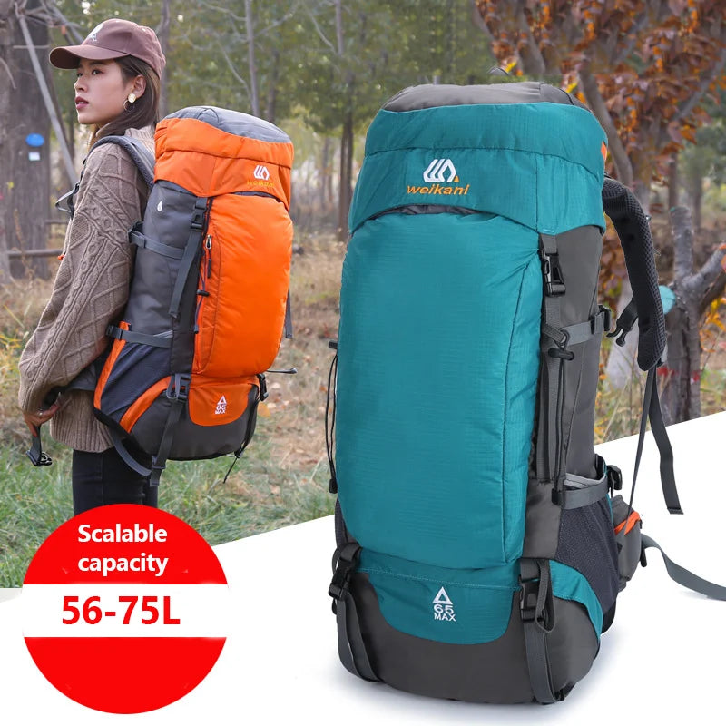 65L Large Capacity Waterproof Camping Backpack - Ideal for Hiking, Climbing, and Outdoor Adventures