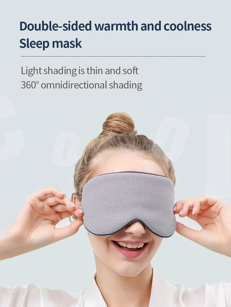 Korean-Style Ice Silk Dual-Use Sleeping Eye Mask – Warm & Cool, Adjustable, Breathable, Light-Blocking
