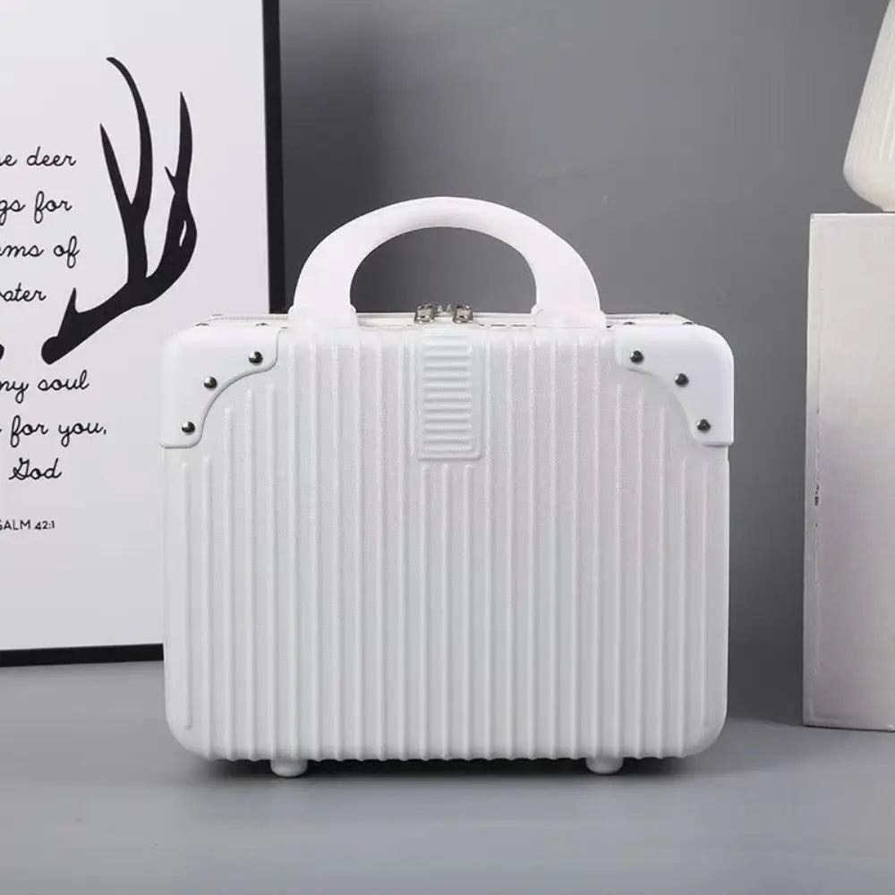 14-Inch Mini Travel Suitcase Cosmetic Box – Makeup Organizer with Password Lock