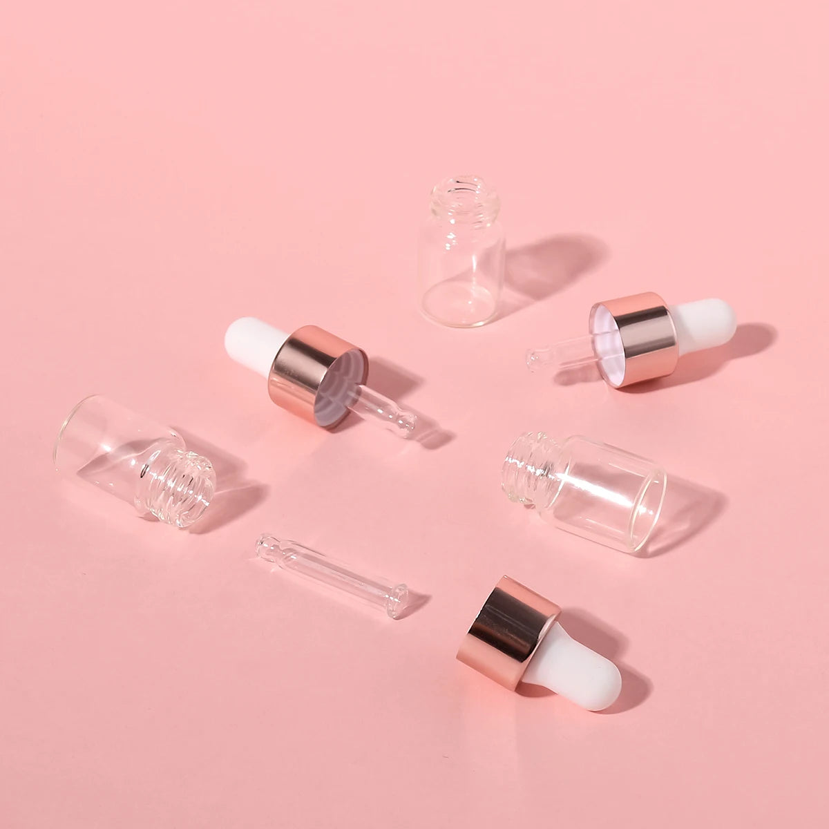 3-Piece 2ml Mini Glass Dropper Bottle Set - Perfect for Travel and DIY Beauty Products