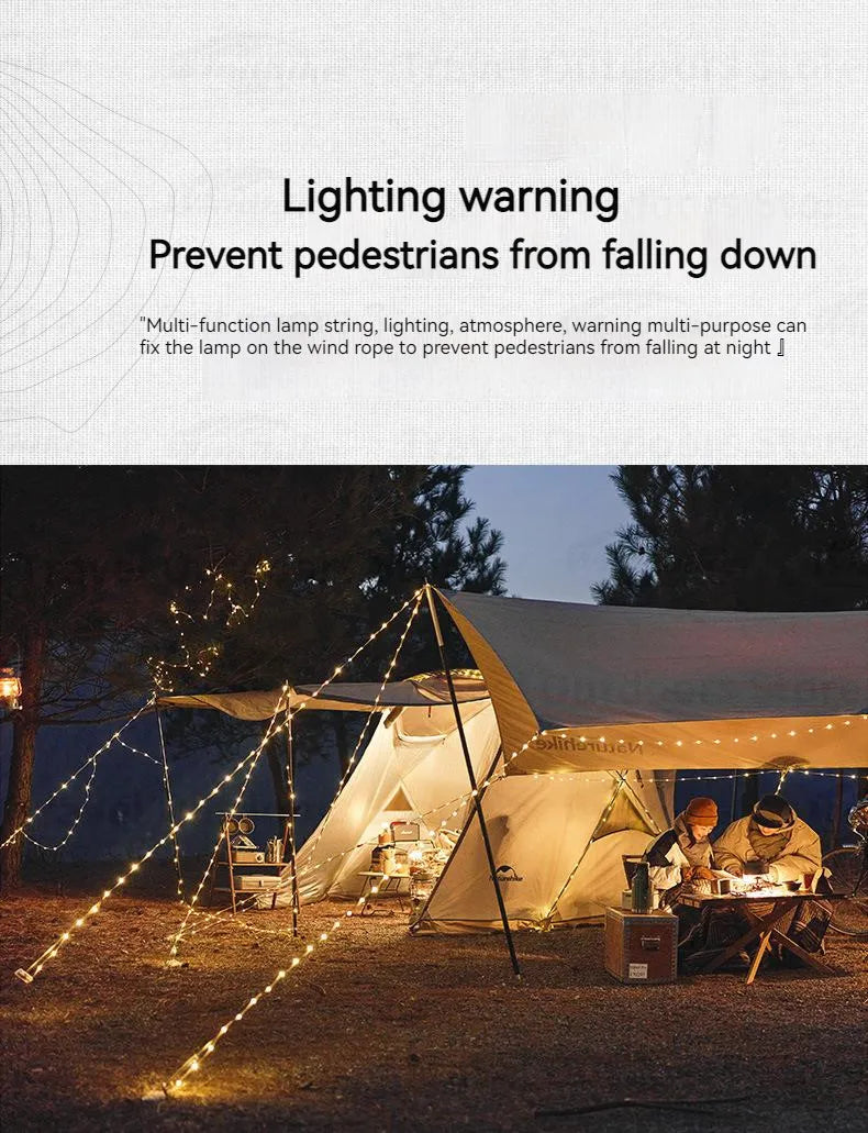 Naturehike 10m Outdoor Camping String Light - IP44 Waterproof, 8 Modes, Lightweight Atmosphere Lantern for Party & Tent Lighting
