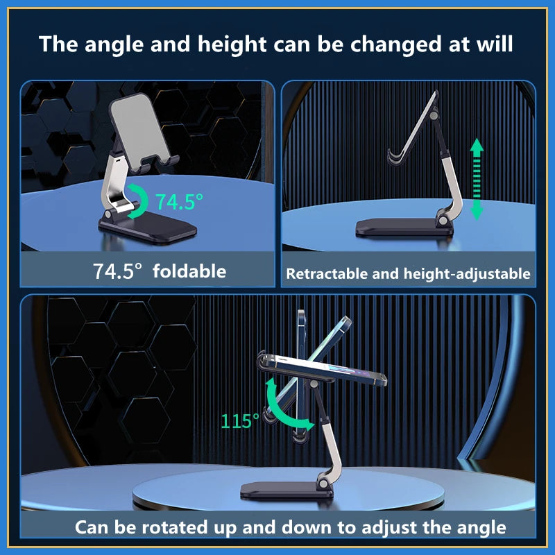 Foldable ABS Desktop Mobile Phone Stand for iPad, iPhone , Smartphones & Tablets