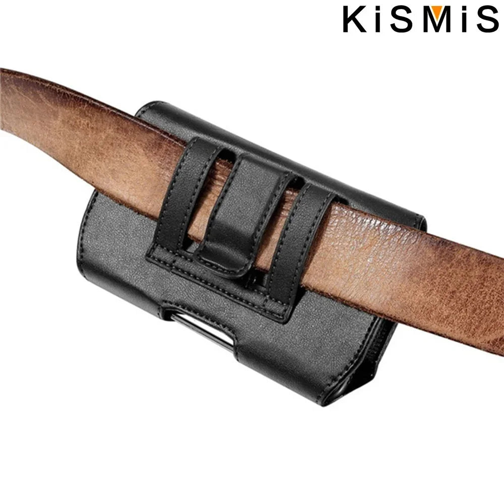 Vertical Nylon Cell Phone Belt Clip Holster – Durable Pouch with Card Slot and Keychain Loop for Phones 4.0"-6.7"