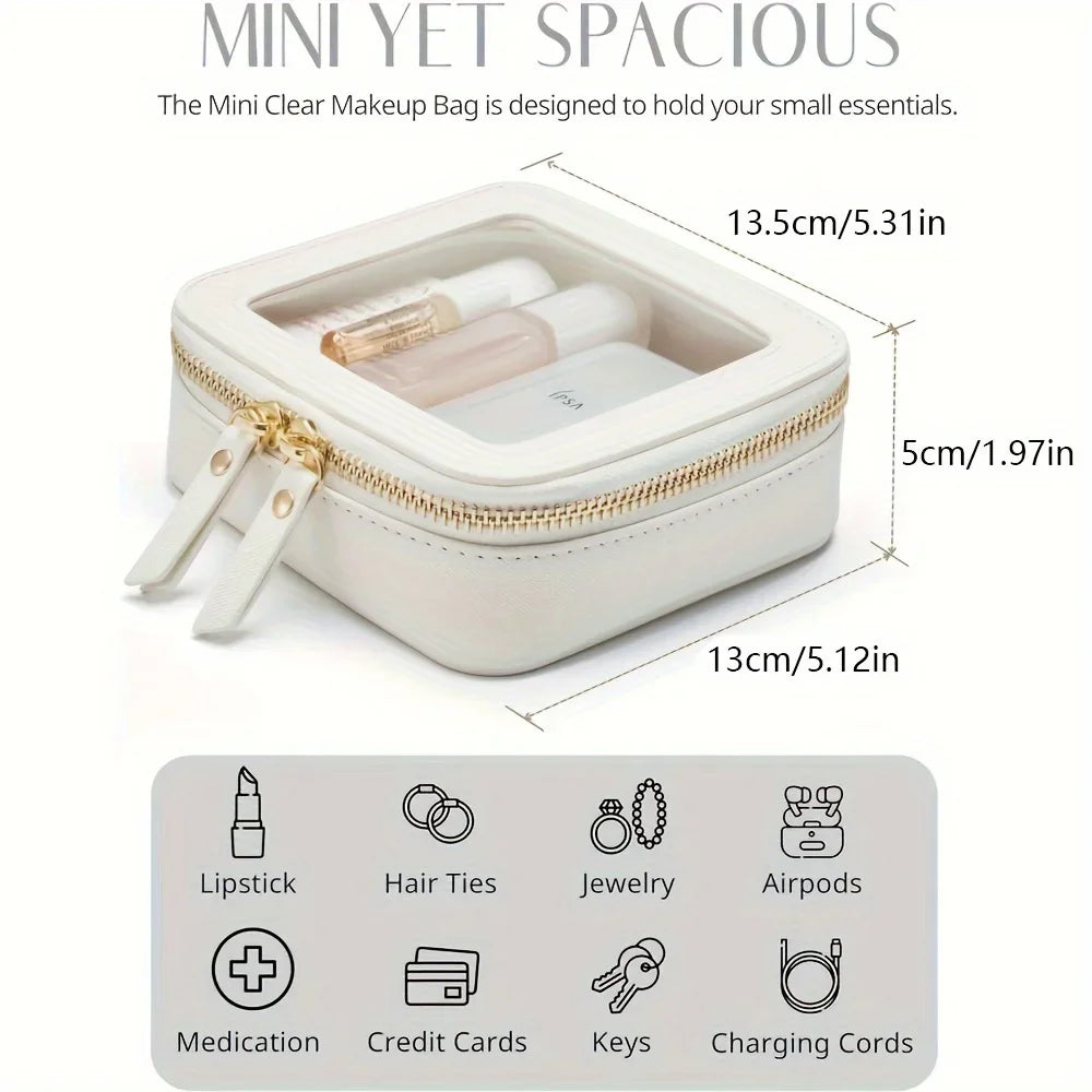 Small Cosmetic Bag for Purse – Mini Waterproof Makeup Organizer Pouch for Travel and Everyday Use