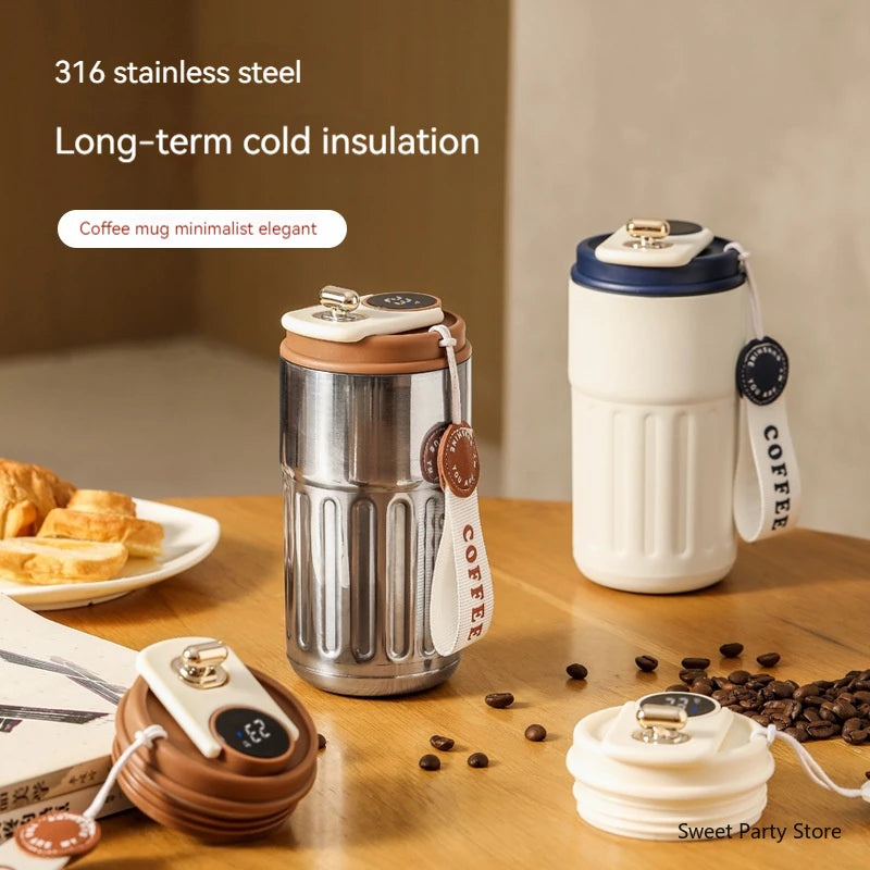 450ML Smart Travel Coffee Mug – LED Temperature Display Stainless Steel Insulated Vacuum Flask