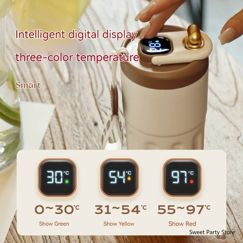 450ML Smart Travel Coffee Mug – LED Temperature Display Stainless Steel Insulated Vacuum Flask
