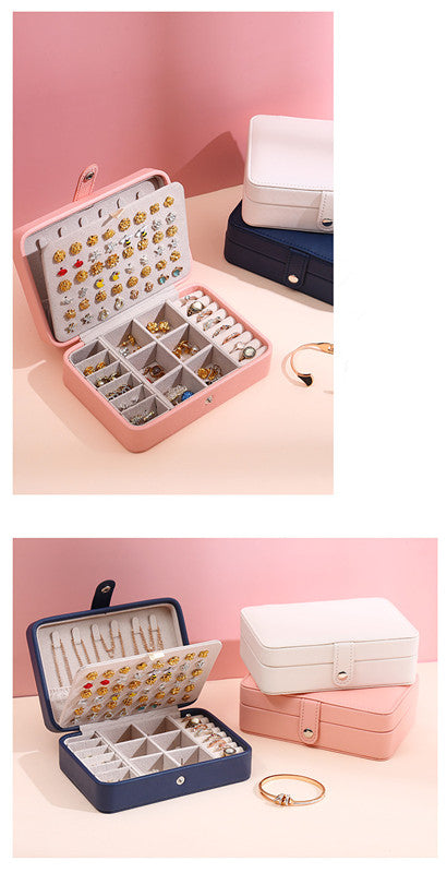 Korean-Inspired Exquisite Portable Jewelry Storage Box - Elegant and Practical for Travel