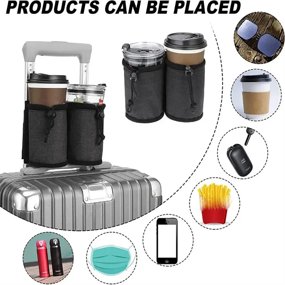 Durable Luggage Cup Holder Attachment – Hands-Free Drink Holder for Suitcases