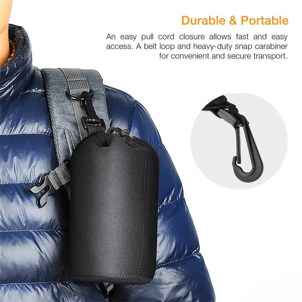 Waterproof DSLR Camera Lens Bag – Neoprene Drawstring Case (S, M, L, XL)