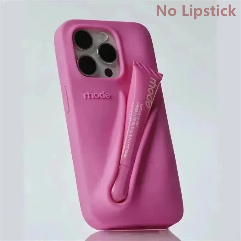 New Autumn Limited Edition Rhode Lip Holder Silicone Phone Case – Stylish and Functional Cover for iPhone 11, 12, 13, 14, 15, 16 Pro Max Plus