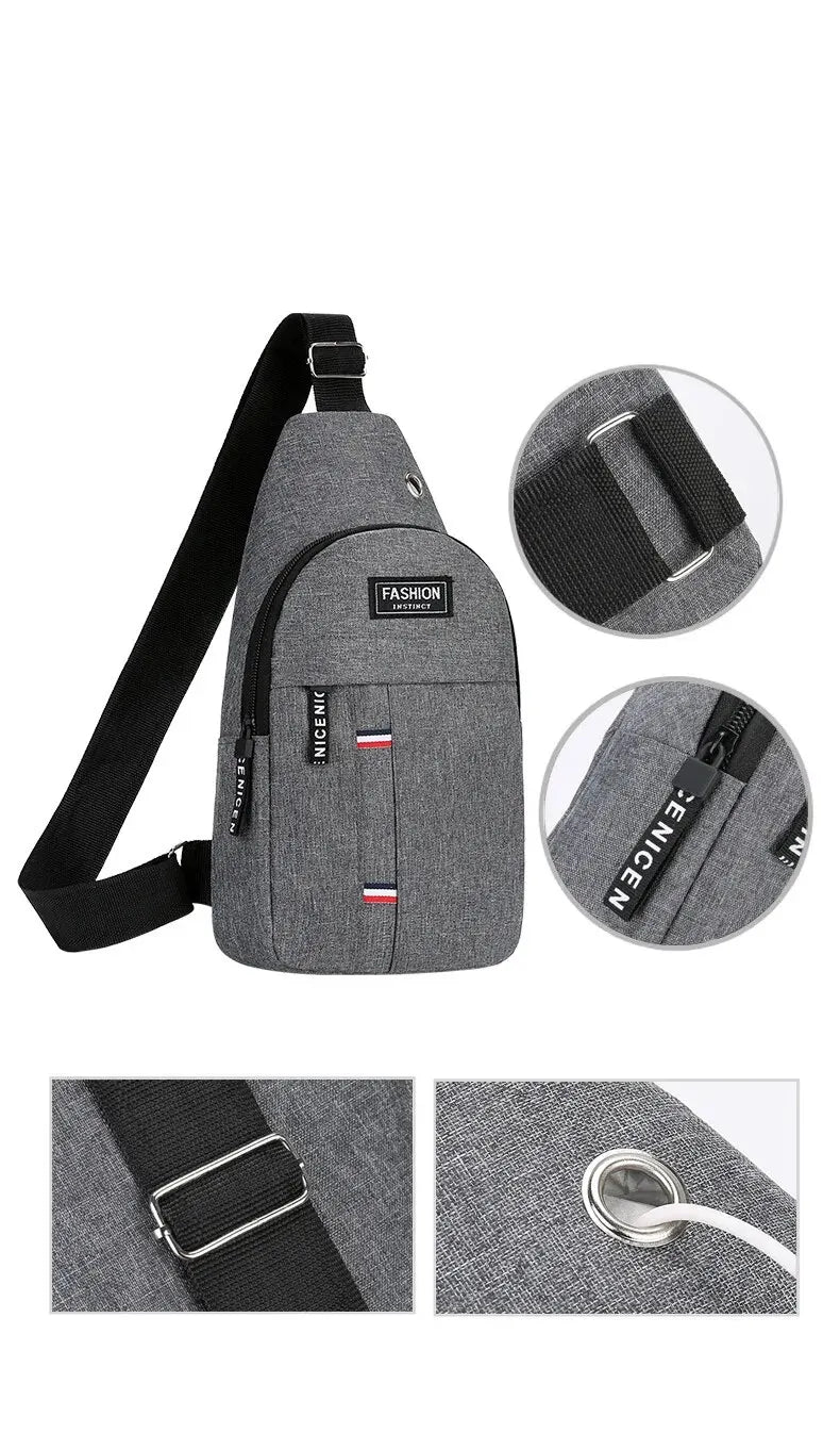 Men’s Large Capacity Crossbody Chest Bag – Fashionable, Durable, and Anti-Theft