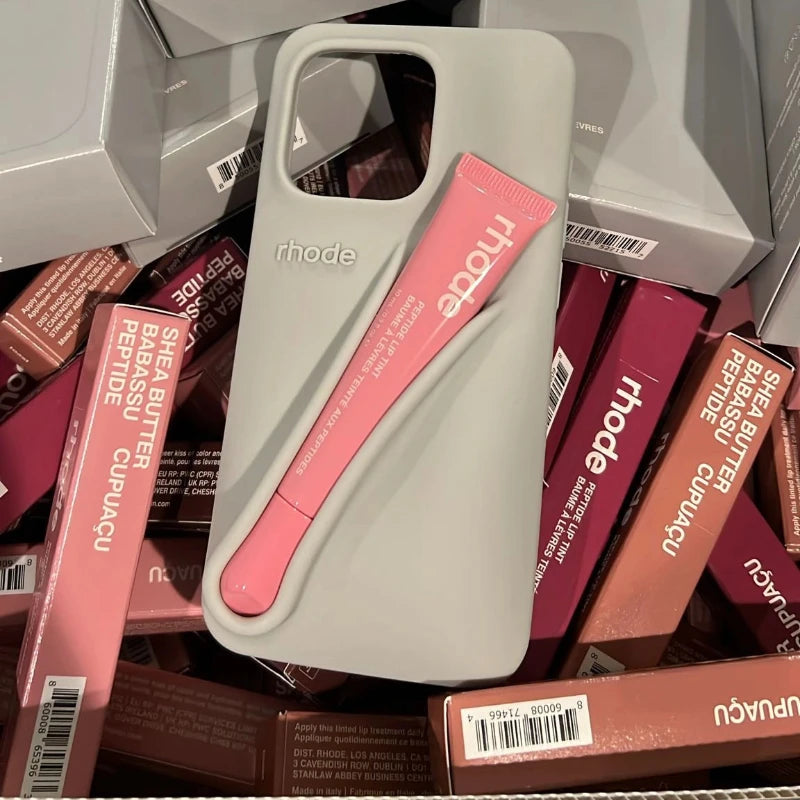 New Autumn Limited Edition Rhode Lip Holder Silicone Phone Case – Stylish and Functional Cover for iPhone 11, 12, 13, 14, 15, 16 Pro Max Plus