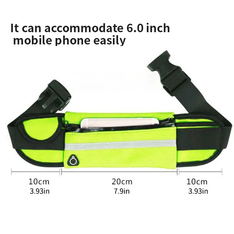 Slim Waterproof Sports Fanny Pack – Unisex Running Belt with Pockets for Hiking, Cycling, and Outdoor Activities