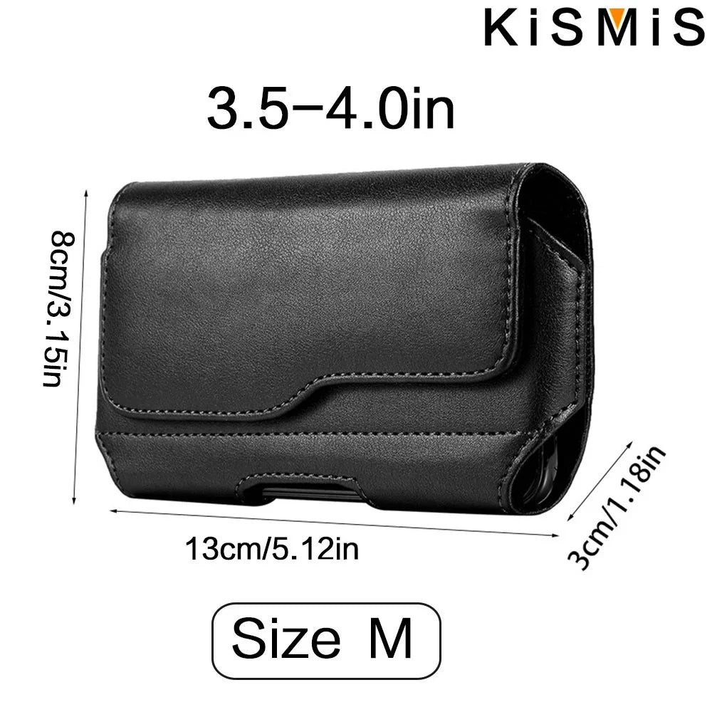 Vertical Nylon Cell Phone Belt Clip Holster – Durable Pouch with Card Slot and Keychain Loop for Phones 4.0"-6.7"