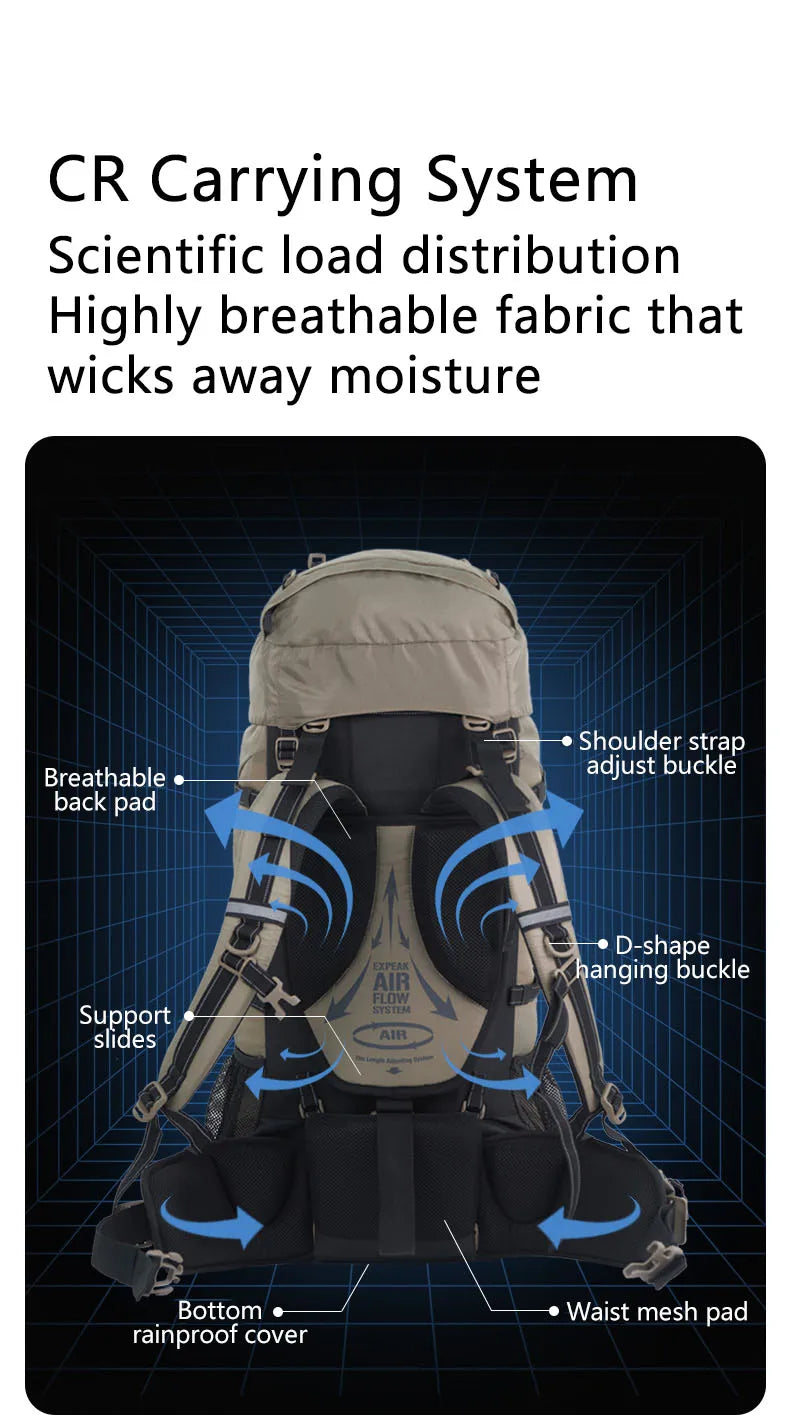 Naturehike 70L Camping Backpack - Ergonomic, Waterproof, and Built for Adventure