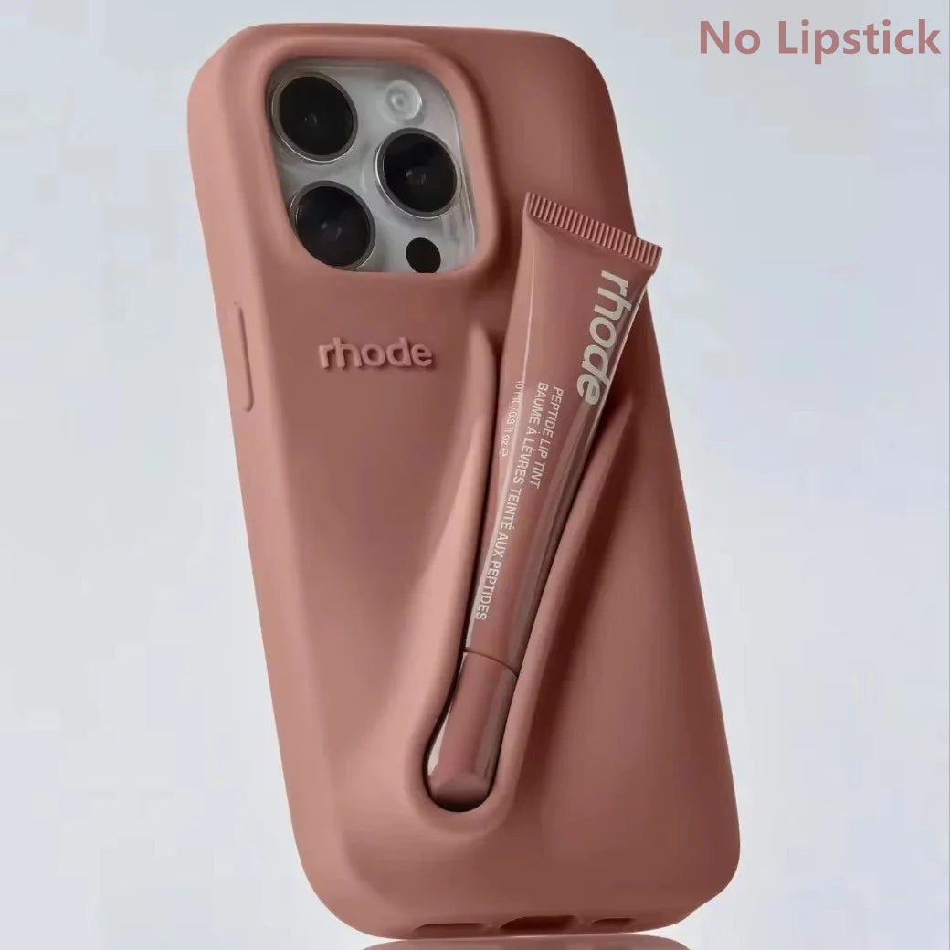 New Autumn Limited Edition Rhode Lip Holder Silicone Phone Case – Stylish and Functional Cover for iPhone 11, 12, 13, 14, 15, 16 Pro Max Plus