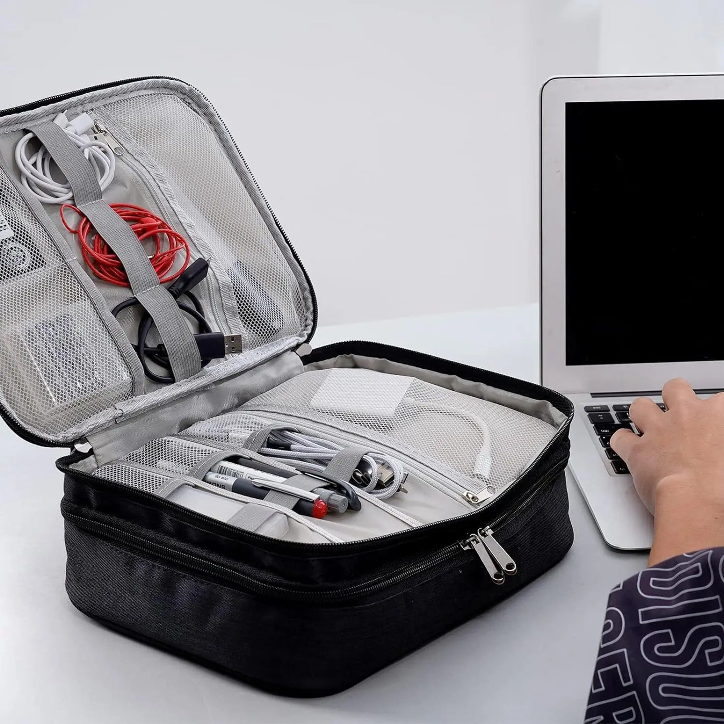 Waterproof Digital Organizer Cable Storage Bag for Travel and Home