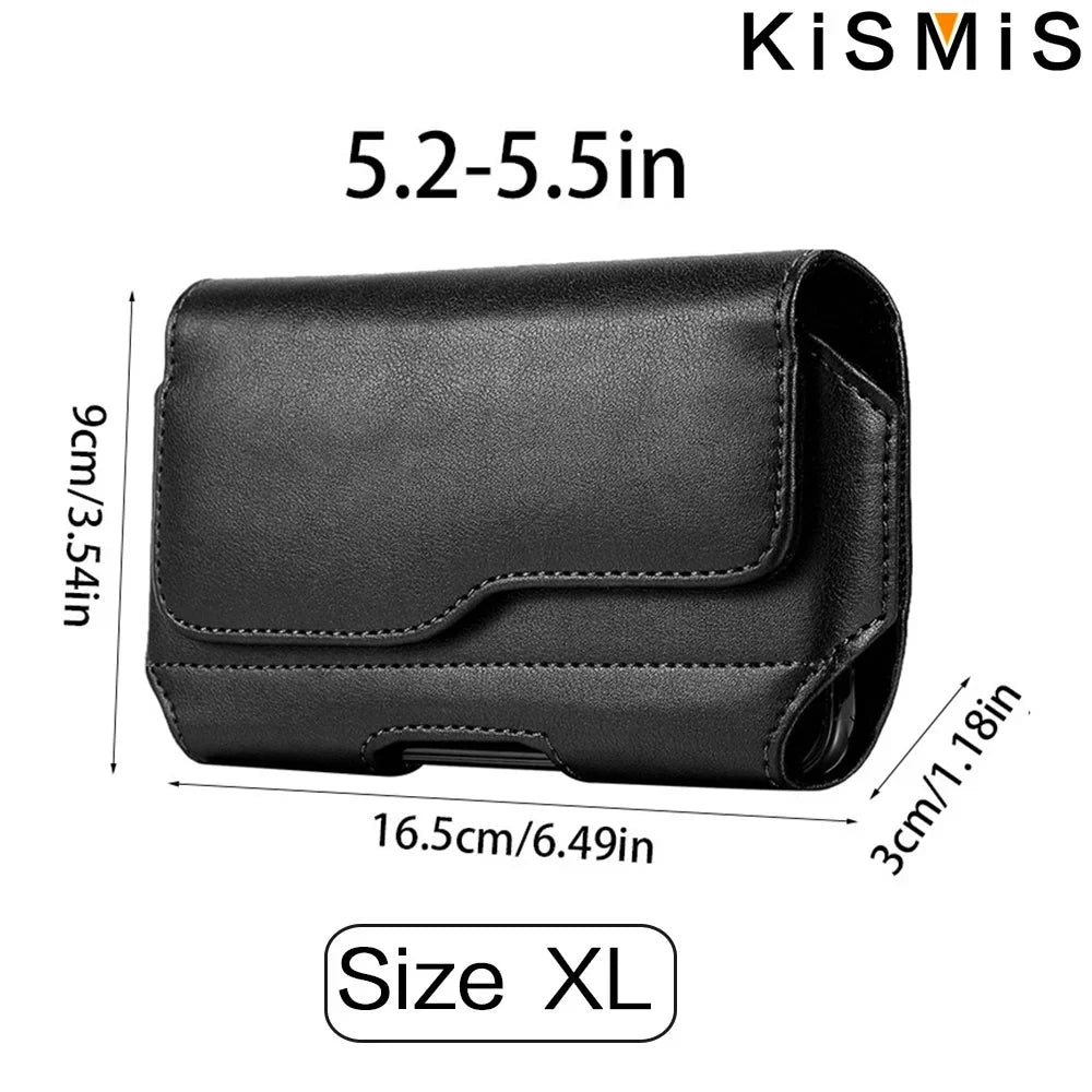 Vertical Nylon Cell Phone Belt Clip Holster – Durable Pouch with Card Slot and Keychain Loop for Phones 4.0"-6.7"