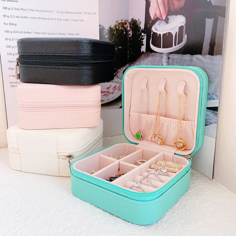 Korean-Inspired Exquisite Portable Jewelry Storage Box - Elegant and Practical for Travel