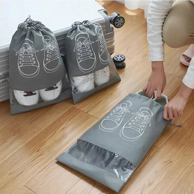 10/5pcs Non-Woven Shoe Storage Organizer Bags – Waterproof and Portable for Closet or Travel Use