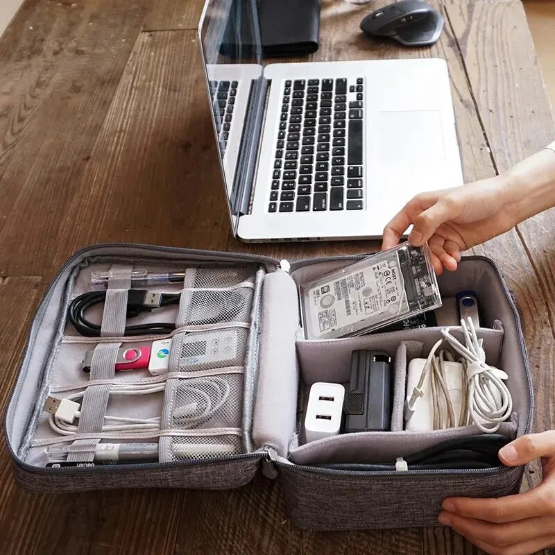 Waterproof Digital Organizer Cable Storage Bag for Travel and Home