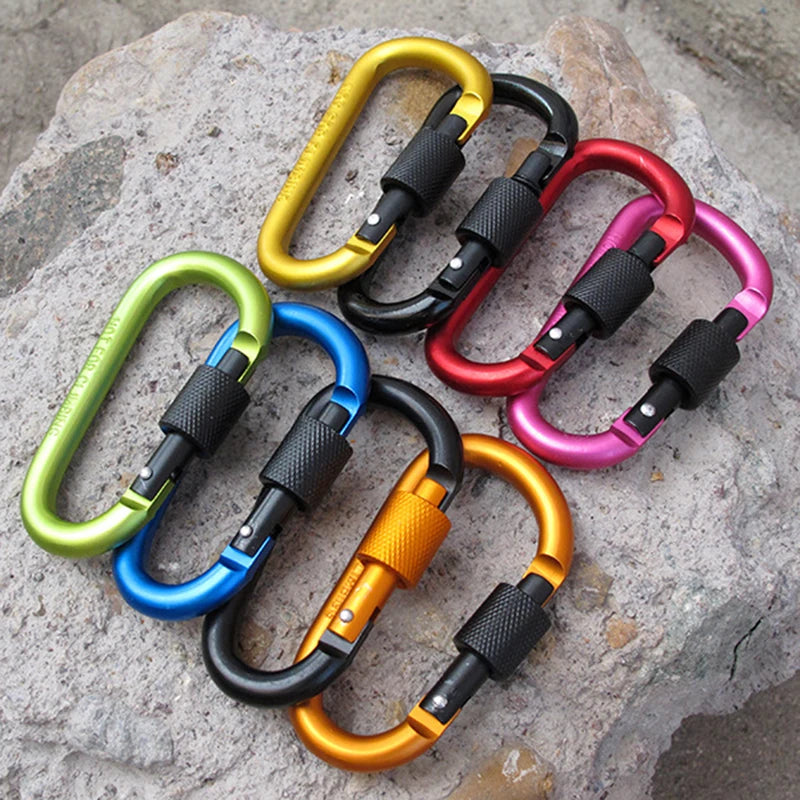 Carabiner Clips with Screw Gate - 4-Pack for Camping and Outdoor Use