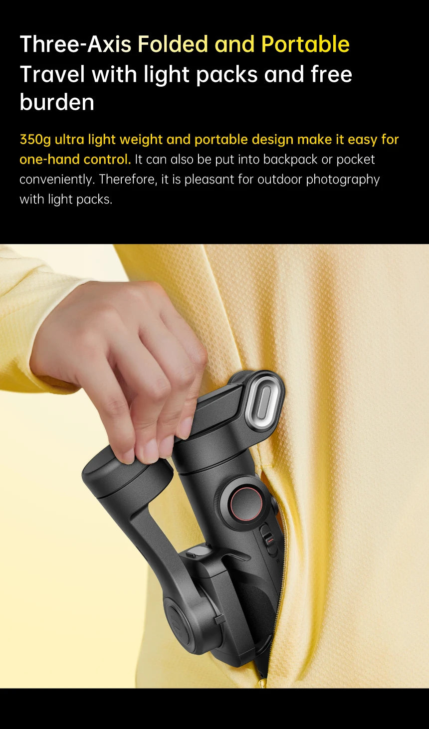 AOCHUAN 3-Axis Smartphone Gimbal with Face Tracking Light