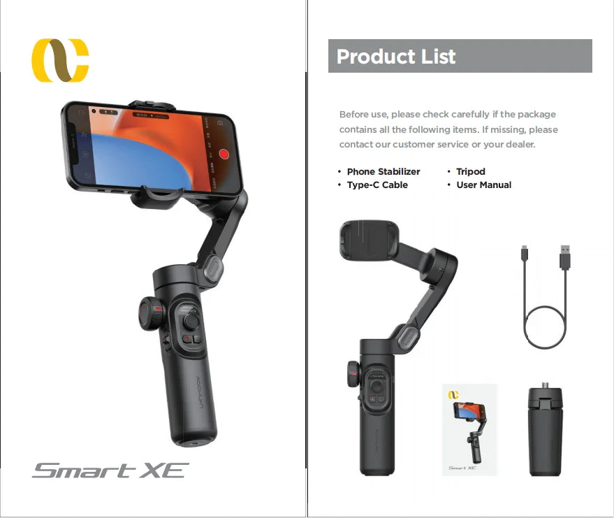 AOCHUAN 3-Axis Smartphone Gimbal with Face Tracking Light
