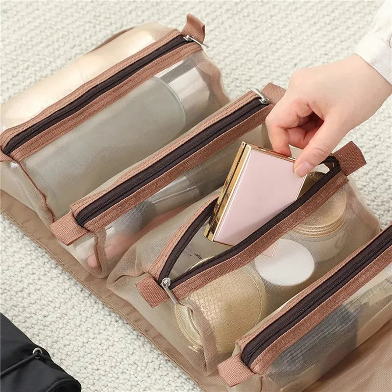 Detachable 4-in-1 Large Capacity Cosmetic Bag - Perfect Travel Companion