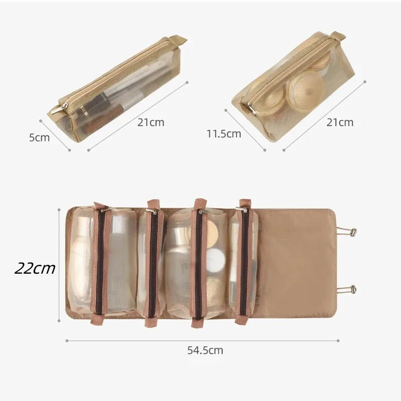 Detachable 4-in-1 Large Capacity Cosmetic Bag - Perfect Travel Companion