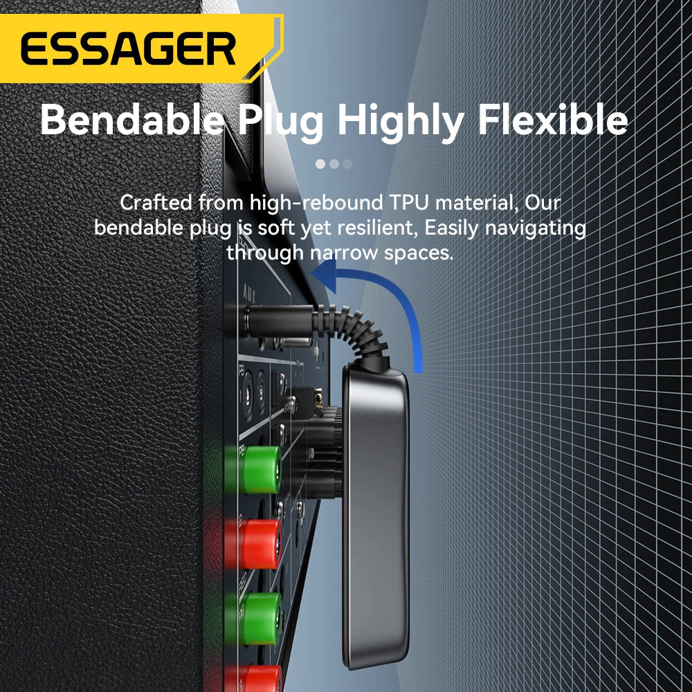 Essager Bluetooth 5.1 Audio Receiver & Transmitter – 3.5MM AUX with Mic for PC, TV, Car Speakers, and More
