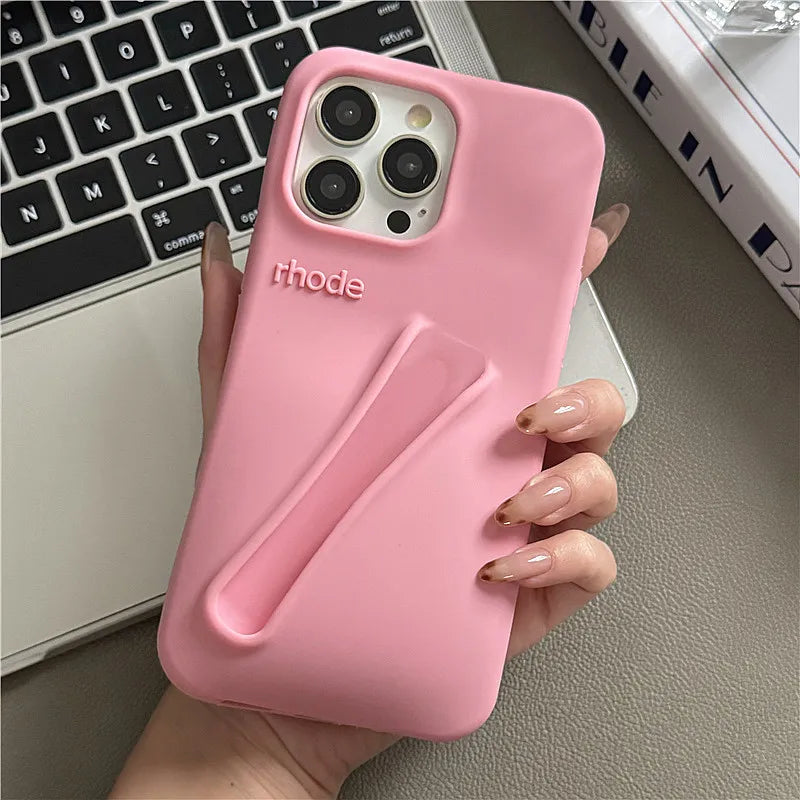 New Autumn Limited Edition Rhode Lip Holder Silicone Phone Case – Stylish and Functional Cover for iPhone 11, 12, 13, 14, 15, 16 Pro Max Plus