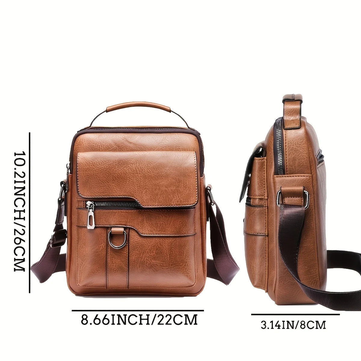 Men’s PU Leather Shoulder Bag for 9.7” iPad - Compact, Stylish, and Versatile Crossbody Bag