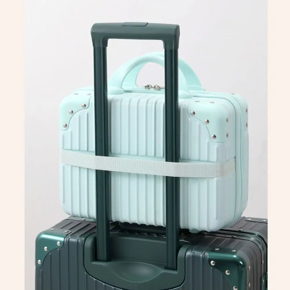 14-Inch Mini Travel Suitcase Cosmetic Box – Makeup Organizer with Password Lock