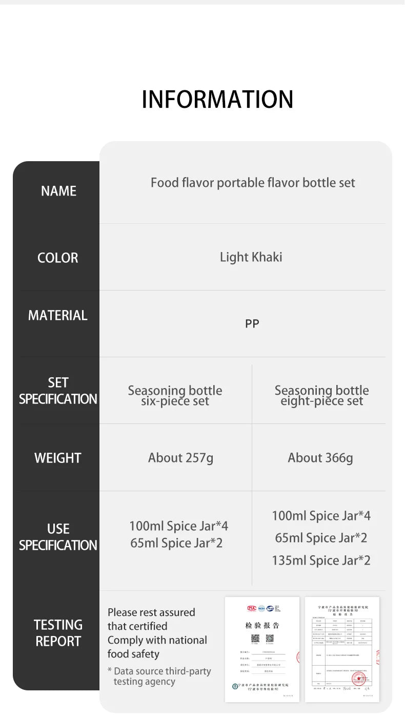 Naturehike Camping Kitchen Seasoning Jar Set - Portable Spice Container for Outdoor Cooking and BBQs