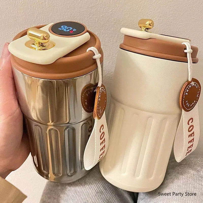 450ML Smart Travel Coffee Mug – LED Temperature Display Stainless Steel Insulated Vacuum Flask