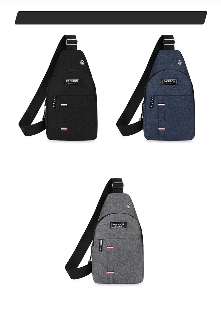 Men’s Large Capacity Crossbody Chest Bag – Fashionable, Durable, and Anti-Theft