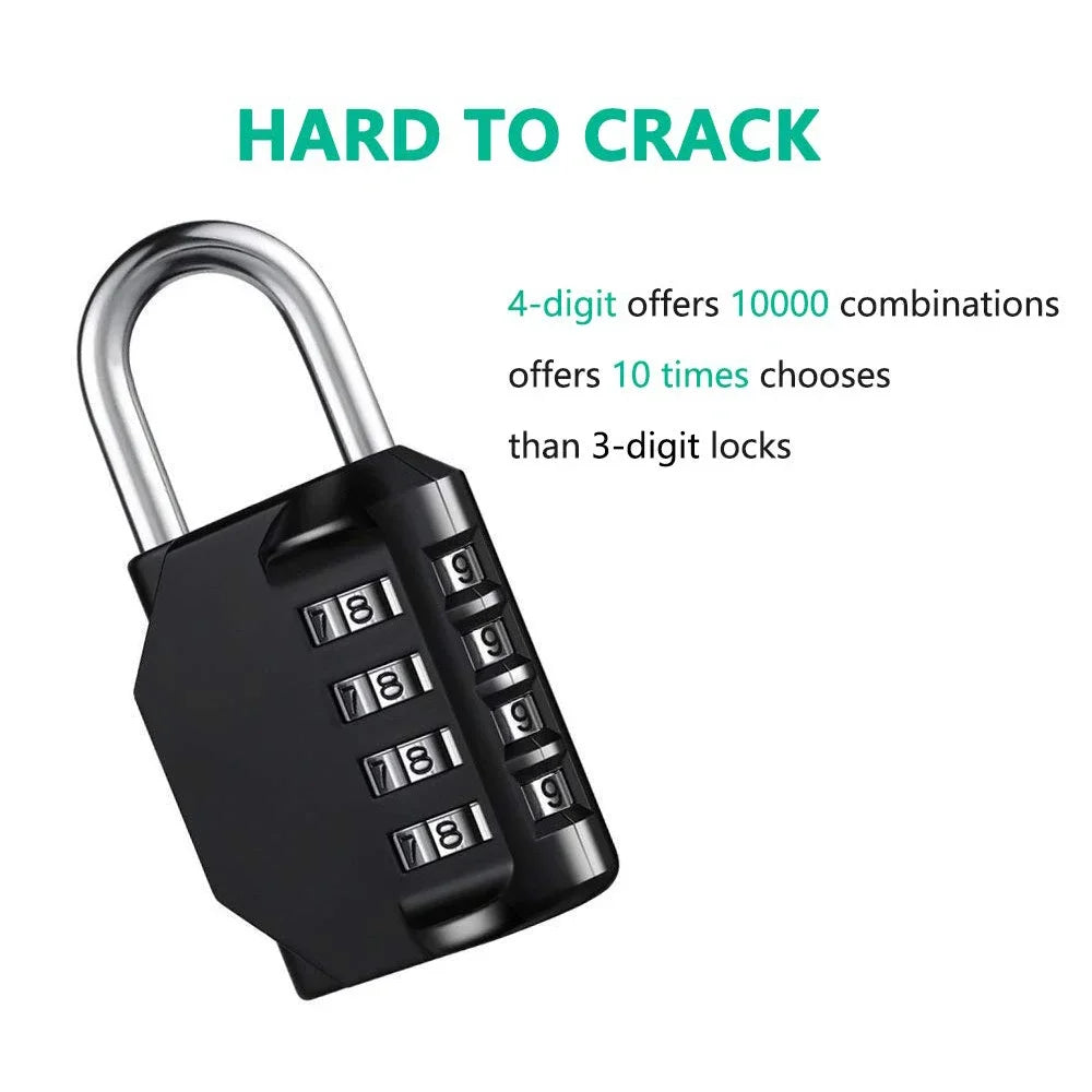 4-Digit Combination Lock – Waterproof and Heavy Duty Padlock for Outdoor and Indoor Use