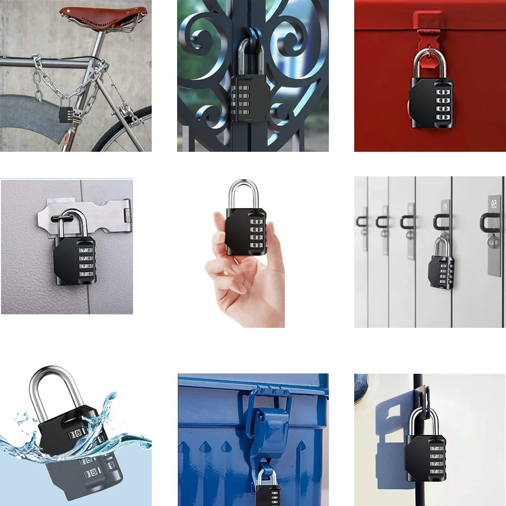 4-Digit Combination Lock – Waterproof and Heavy Duty Padlock for Outdoor and Indoor Use