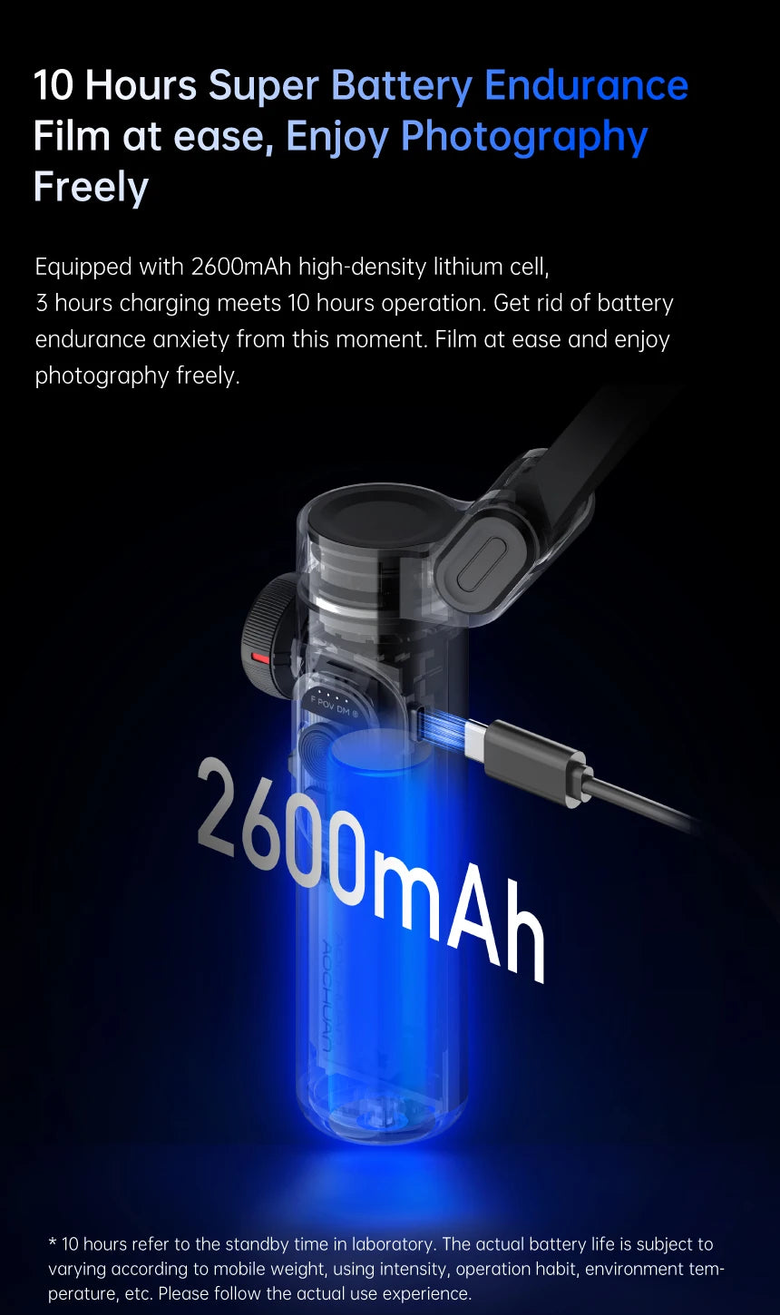 AOCHUAN 3-Axis Smartphone Gimbal with Face Tracking Light