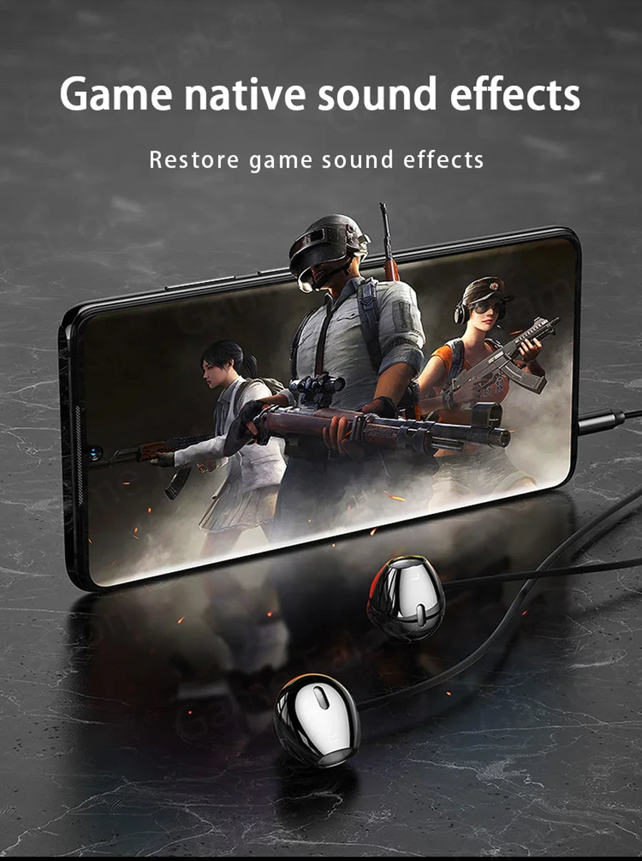 USB Type-C HiFi Stereo Earbuds with Volume Control and Mic – Wired In-Ear Headphones for Galaxy S24, iPhone 15 Pro Max, and More