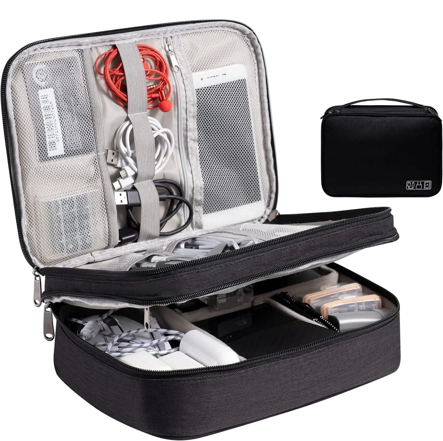 Waterproof Digital Organizer Cable Storage Bag for Travel and Home