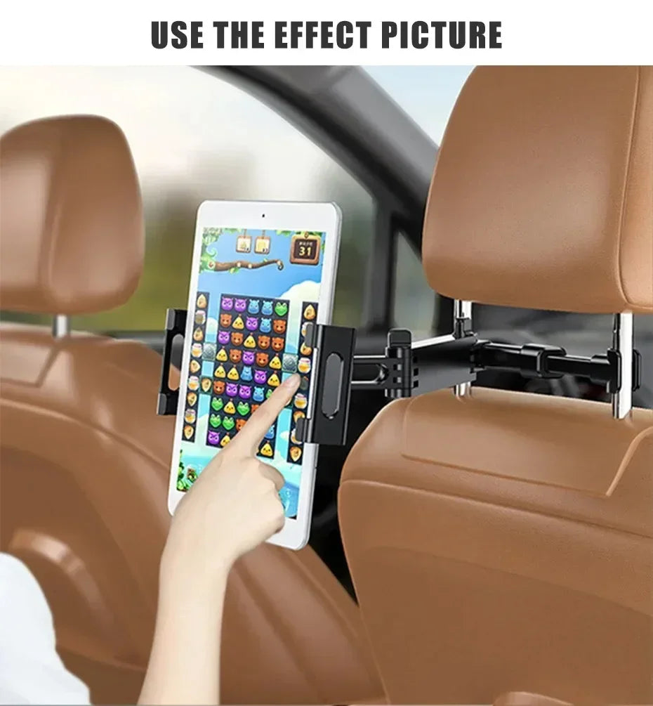Universal Car Headrest Tablet Holder - Compatible with 4.7"-12.9" Devices