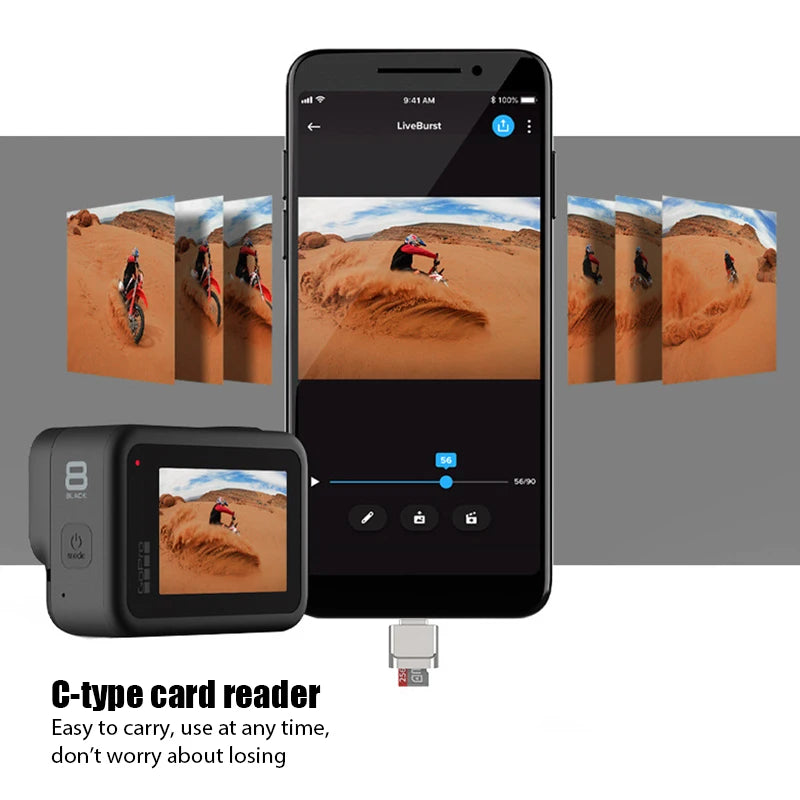 Perciron USB 3.1 Type-C to Micro-SD TF Adapter - High-Speed Portable Card Reader for Apple, Samsung, and Laptops