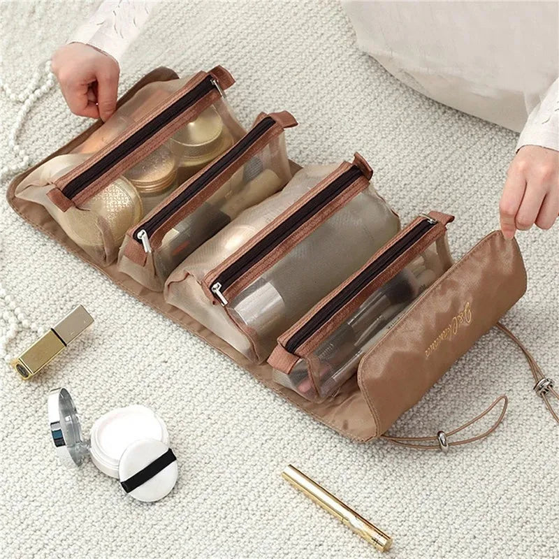 Detachable 4-in-1 Large Capacity Cosmetic Bag - Perfect Travel Companion