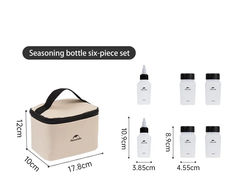 Naturehike Camping Kitchen Seasoning Jar Set - Portable Spice Container for Outdoor Cooking and BBQs