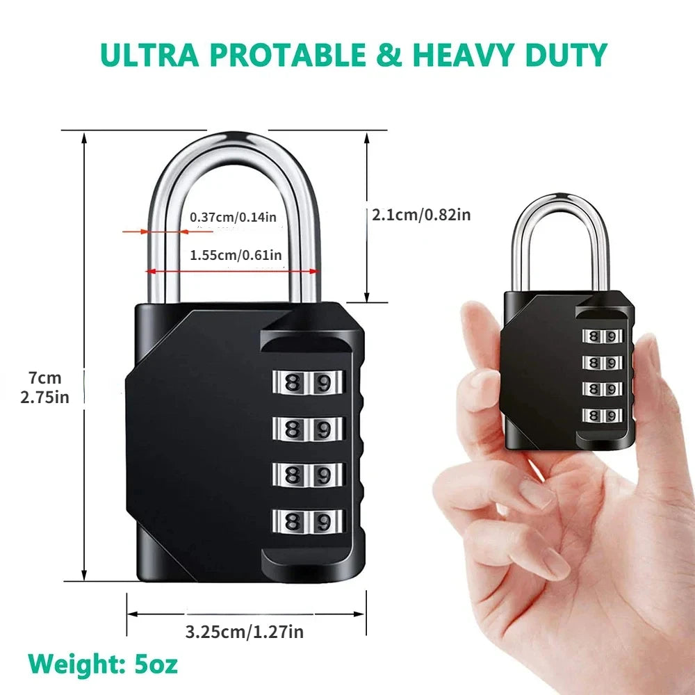 4-Digit Combination Lock – Waterproof and Heavy Duty Padlock for Outdoor and Indoor Use