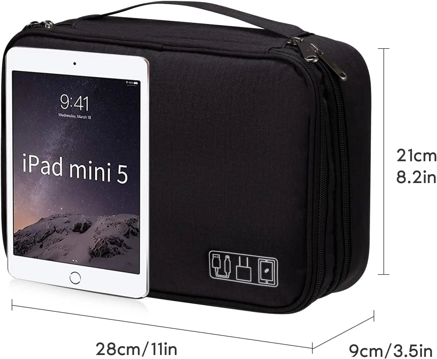 Waterproof Digital Organizer Cable Storage Bag for Travel and Home